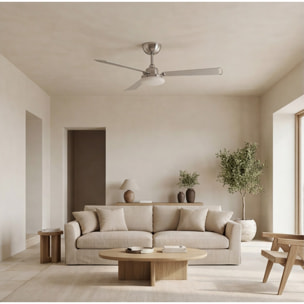 Forlight Ventilador Kudari Blanco Madera clara Blanco