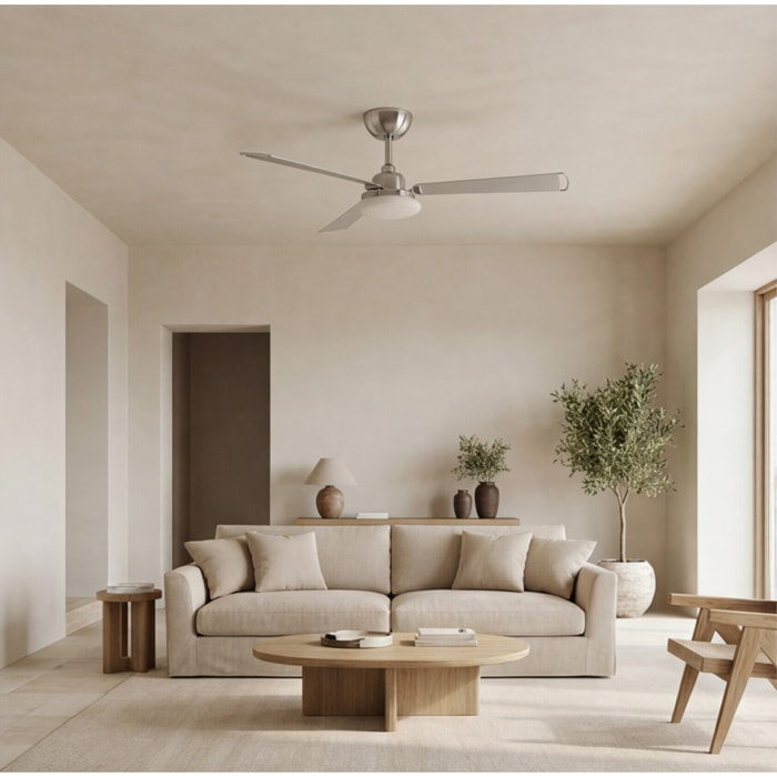 Forlight Ventilador Kudari Blanco Madera clara Blanco