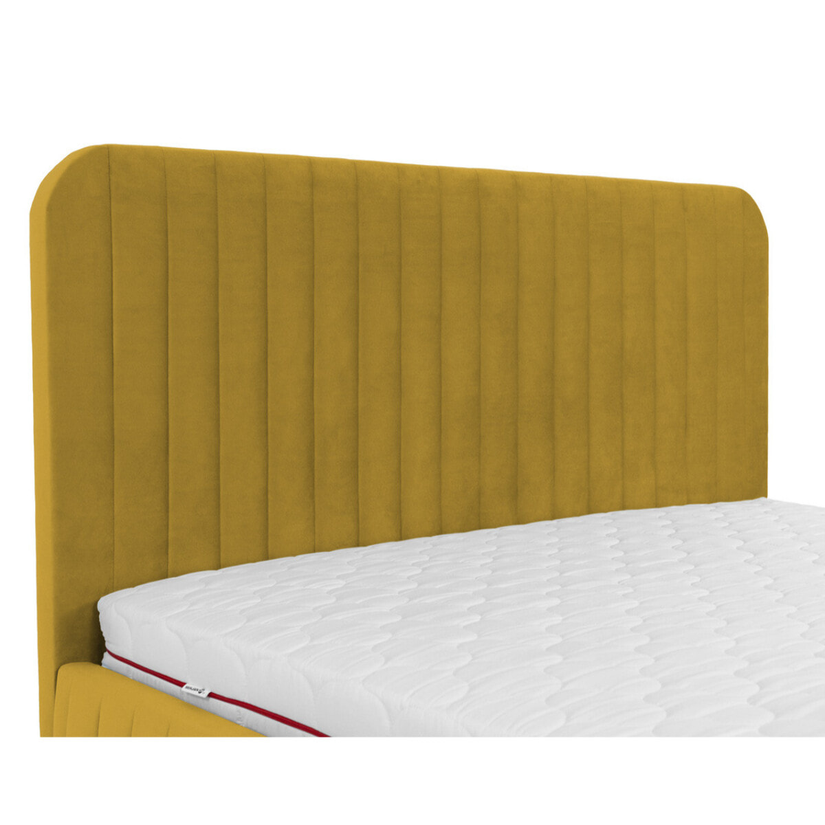 Stuart - lit coffre - 140x200 cm - sommier inclus - en velours - Jaune