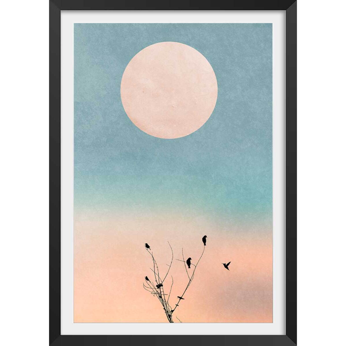 Affiche paysage Douceur de vivre Affiche + cadre en bois - Noir