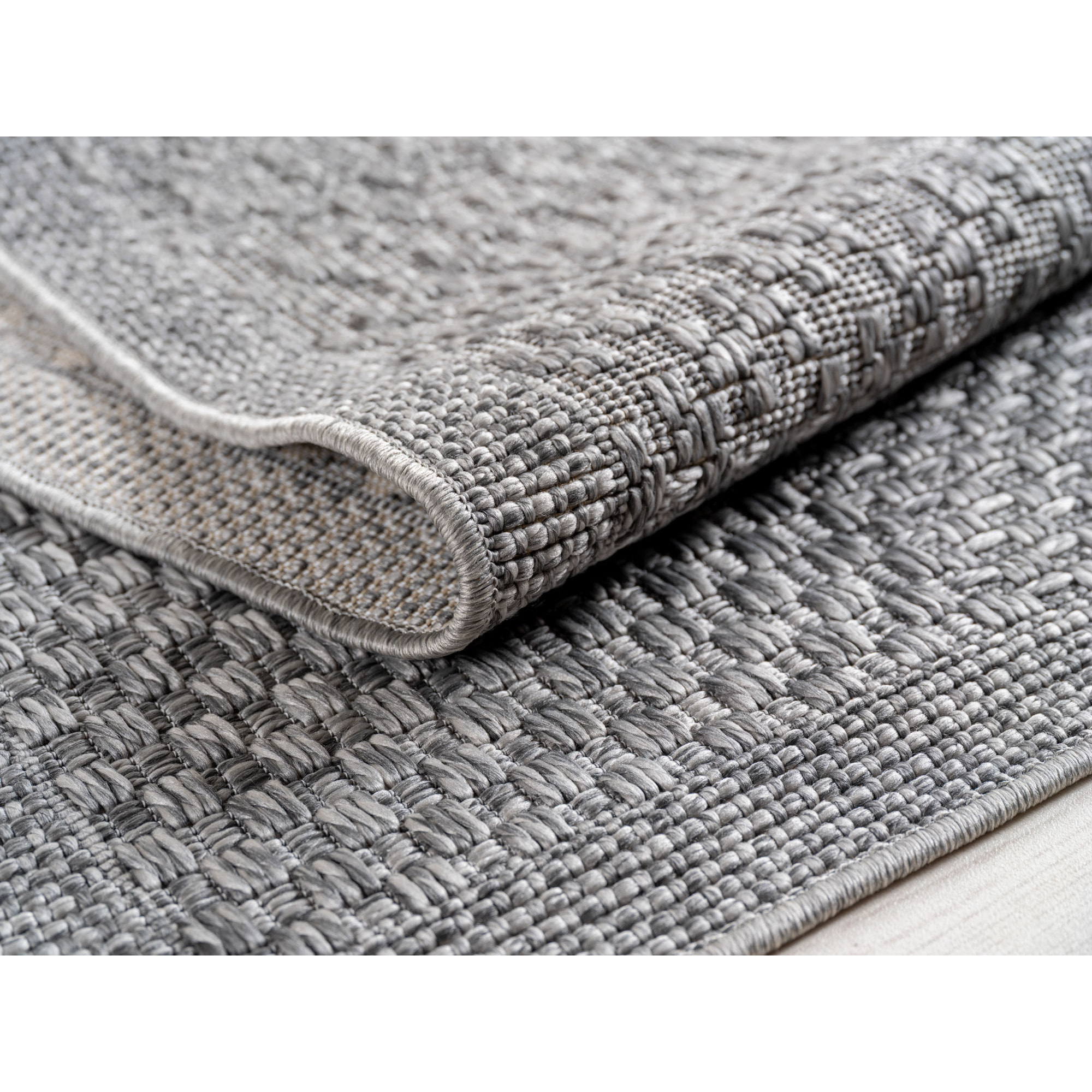 NEREA - Tapis intérieur/extérieur gris, design damier