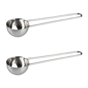 Ensemble de 2 Cuillères doseuse à café inox environ 8gr Fackelmann Petit Déjeuner