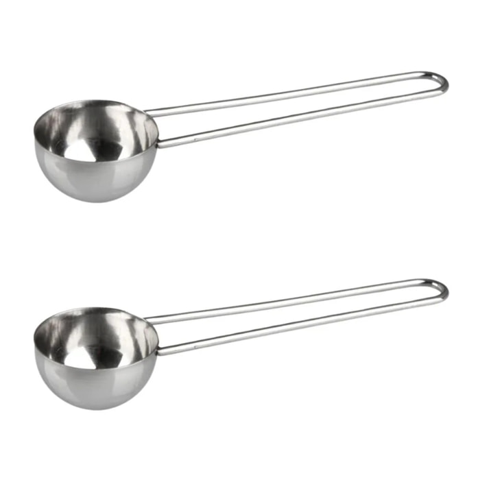 Ensemble de 2 Cuillères doseuse à café inox environ 8gr Fackelmann Petit Déjeuner