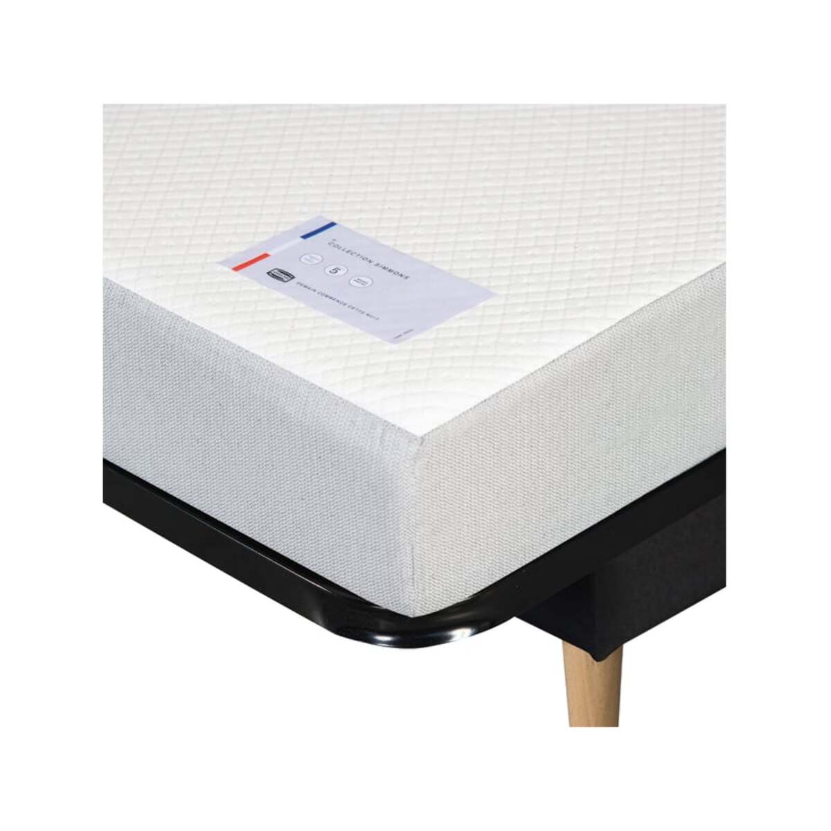 Canapé convertible Zephir, matelas Simmons, 130 x 190 cm, 2 coussins offerts, Aba anthracite