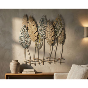 PANNELLO IN FERRO E LEGNO FOGLIE -C- CM 75X2,5X87