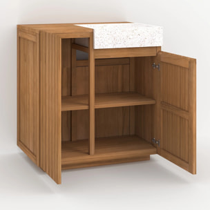 Meuble de salle de bain en bois avec vasque intégrée 80 cm - Noa