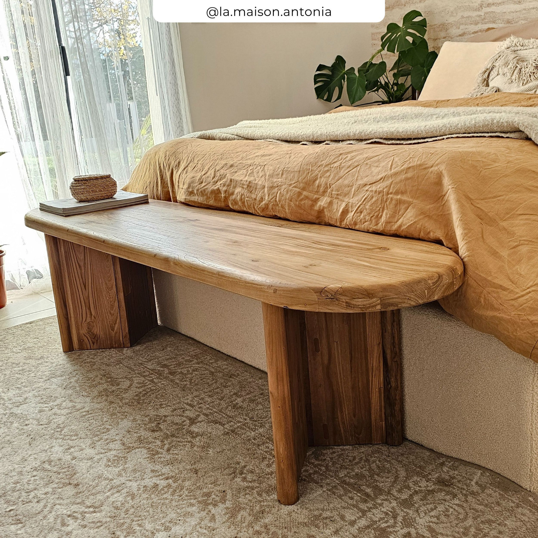Banc 3 places en bois de teck recyclé 160 cm - Bana