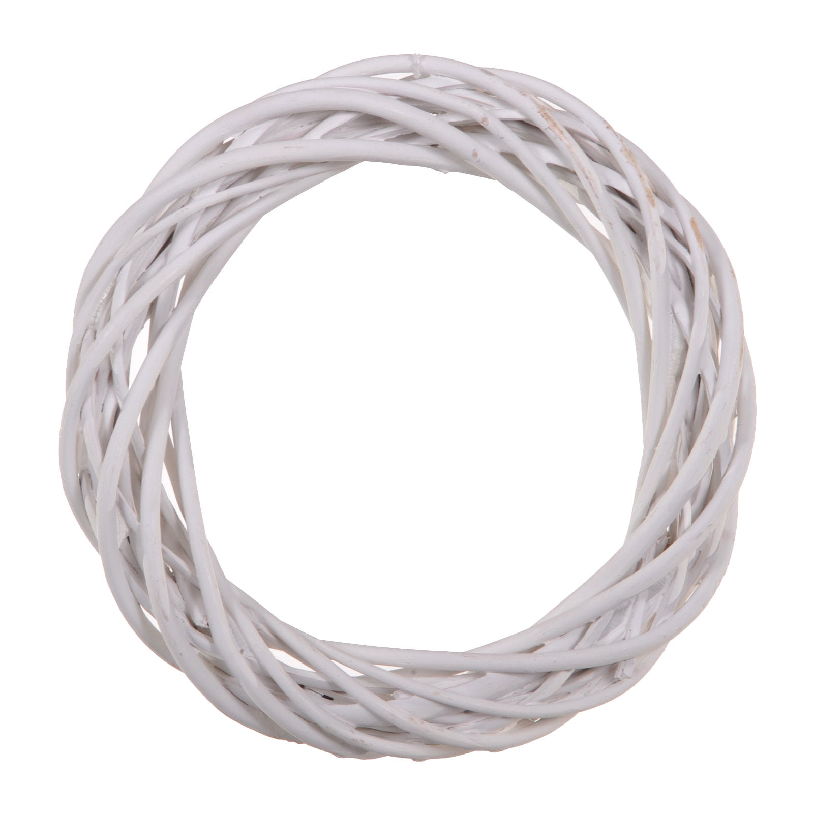 Coroncina Bianca Di Rattan. Larghezza 25 Cm - Pezzi 6 - 25X3,5X25cm - Colore: Bianco - Bianchi Dino - Cesteria