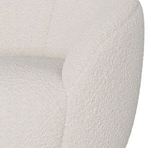 Fauteuil Ysé en tissu bouclé blanc