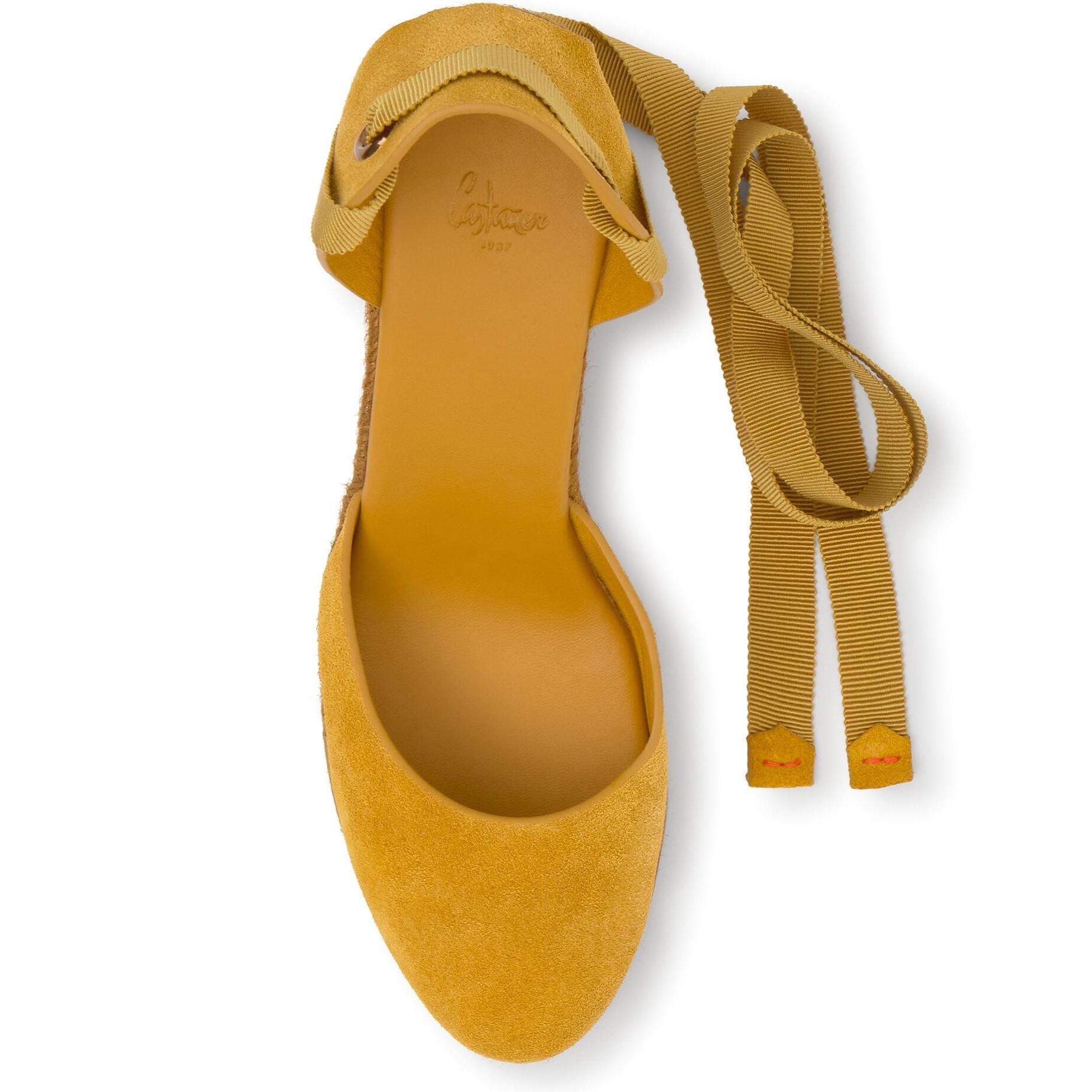 Alpargata cuña Camila amarillo mujer 9cm
