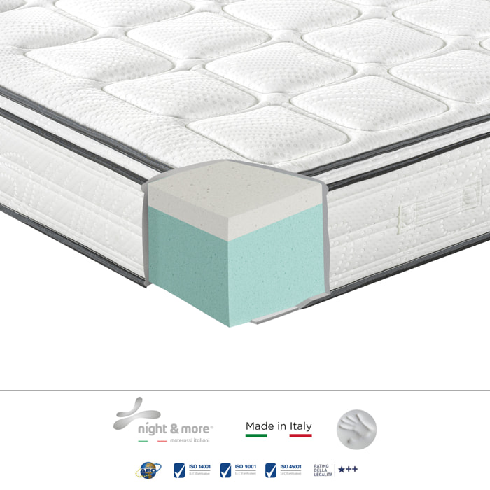 "Volare" H25 cm 160x200 coppia guanciali Memory OMAGGIO 2cm memory foam