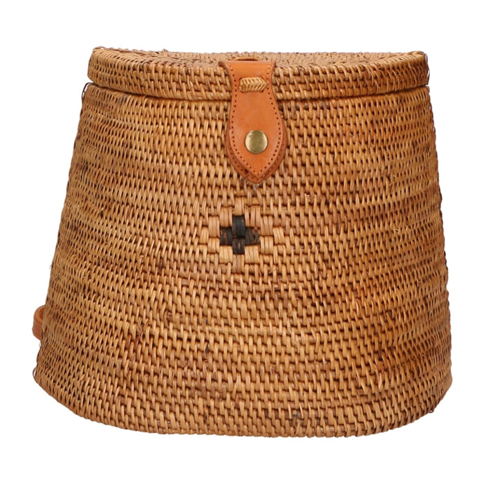 Zaino da donna in Rattan - Modello Leandra - Artigianale - 24.0 x 11.0 x 7.0 cm