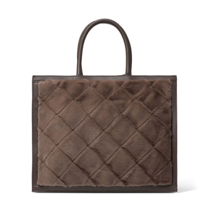 Borsa a spalla da donna In Poliuretano e Poliestere Prodotto artigianale 34x17x42 cm