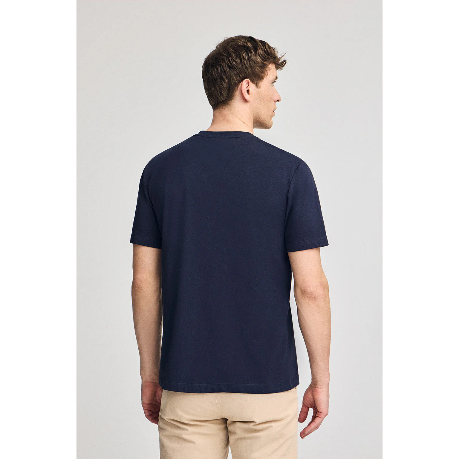 Maglietta blu marino a maniche corte e scollo a V con ricamo Rigby Best