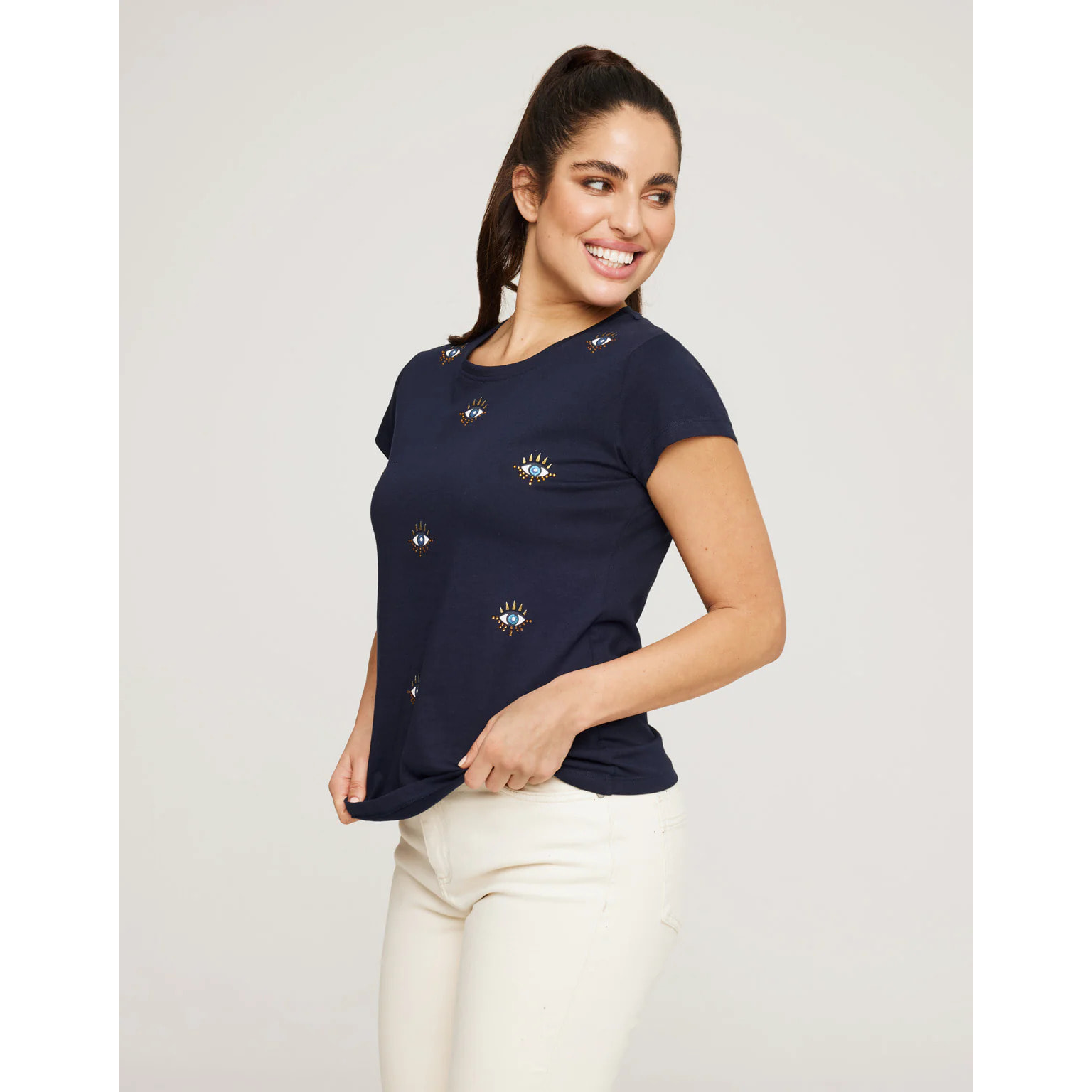 Camiseta Manga Corta Azul Marino - Olhos