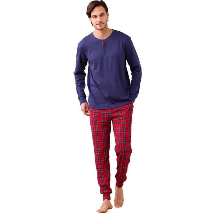 Pigiama uomo caldo cotone articolo tartan. Noidinotte