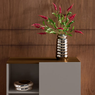 Buffet, meuble de rangement métal et décor bois 1 porte 80cm ASHTON