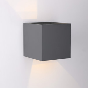 FORLIGHT REX (2uds) Aplique Exterior LED con Haz de Luz Modulable IP54 Luz LED Blanco Cálido 3000K 5.2W y 244lm Gris Urbano