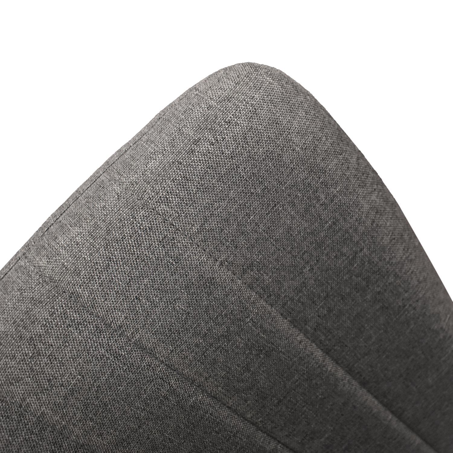 Set di 6 sedie AMSTERDAM in tessuto grigio e gambe in metallo nero