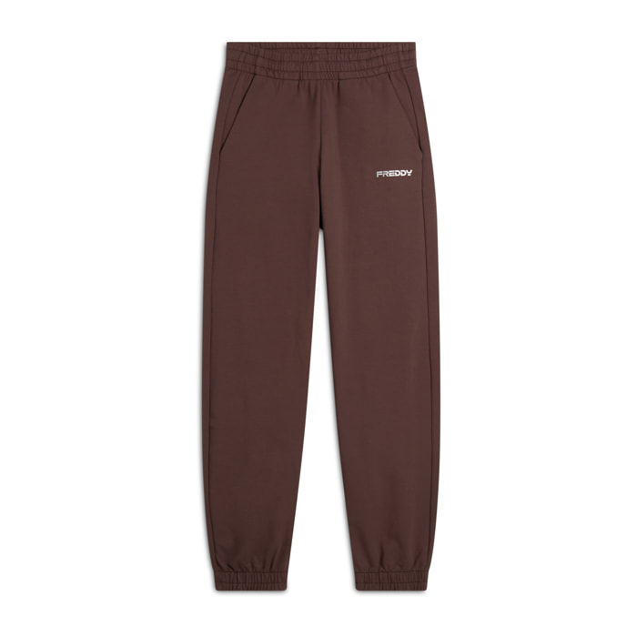 Pantaloni joggers donna in cotone elasticizzato