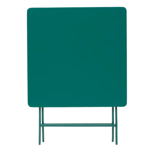 Table de jardin 2 places Greensboro pliable 70x70cm vert opale