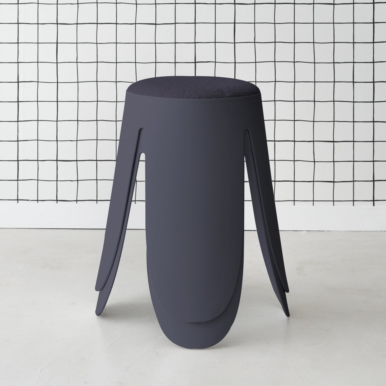 Tabouret empilable bouclette texturée (lot de 2) NIKI