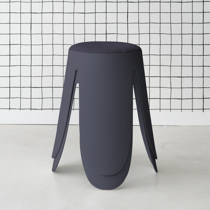 Tabouret empilable bouclette texturée (lot de 2) NIKI