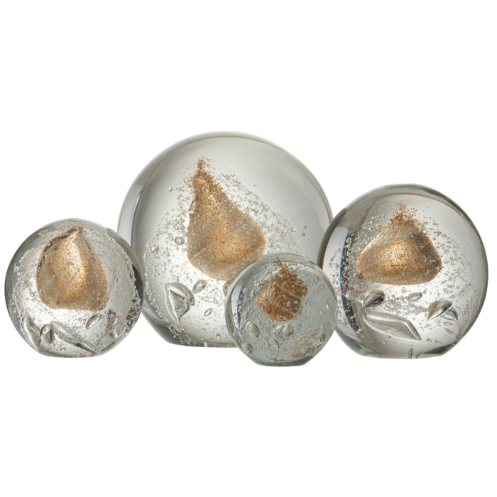 J-Line presse-papier Bulle - verre - or - extra large