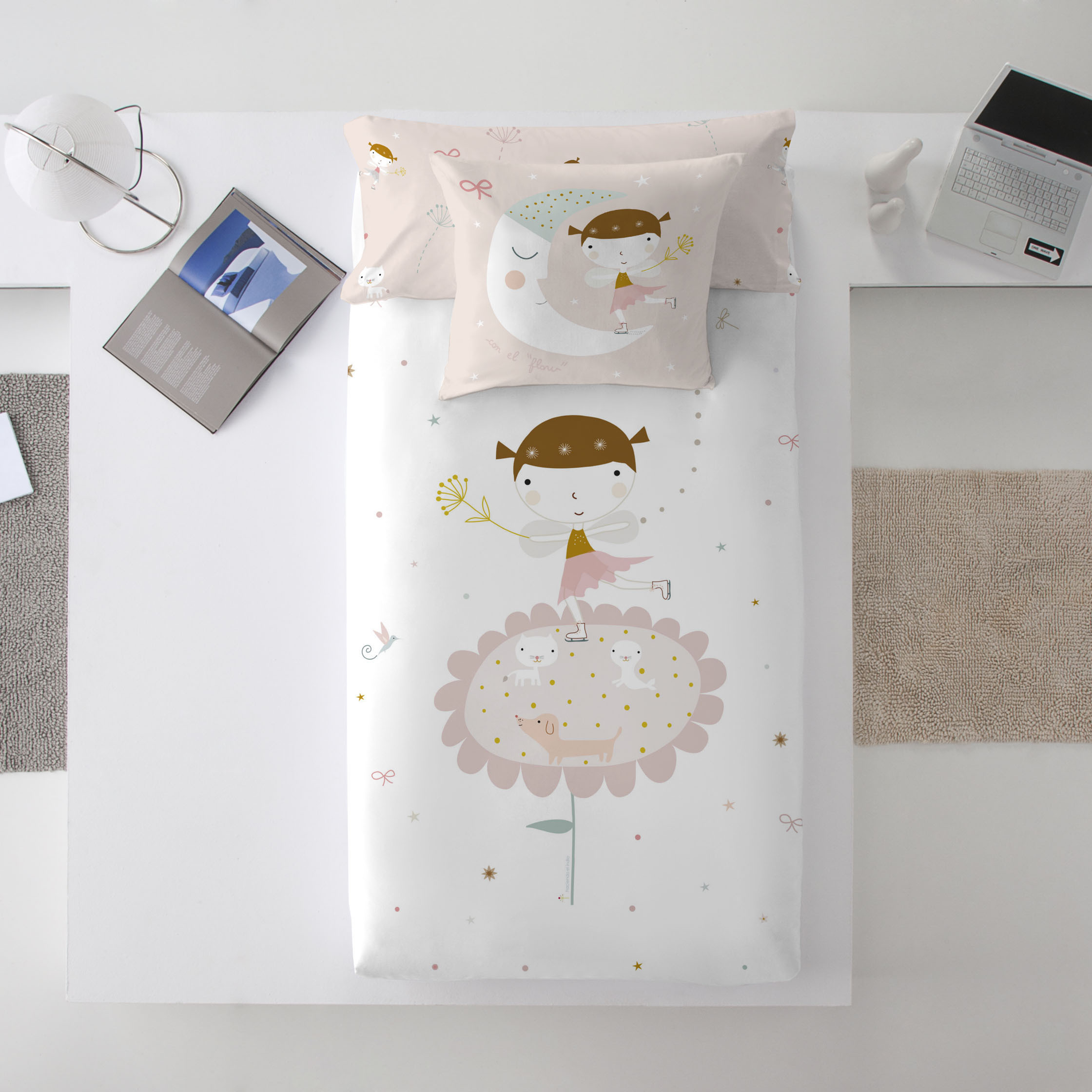 Haciendo el Indio - Funda Nórdica Estampada - Reversible - Infantil - Cierre Solapa - 100% Algodón - Incluye 1 Funda de Almohada - Patinadora