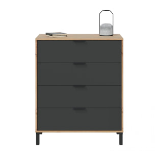 Cómoda Enzo Gris Antracita - Roble Nodi