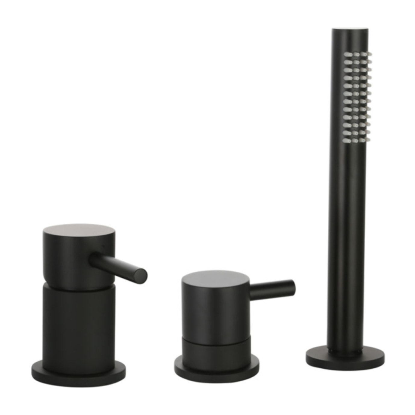 Mitigeur baignoire mécanique 3 trous PAINI Cox pour remplissage par le vidage avec douchette Noir mat