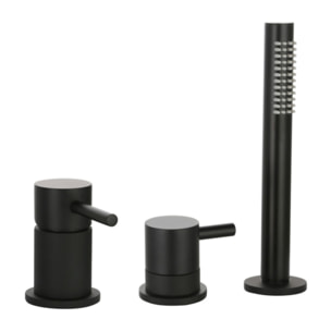 Mitigeur baignoire mécanique 3 trous PAINI Cox pour remplissage par le vidage avec douchette Noir mat