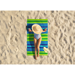 Telo Mare Spugna Jacquard Spiaggia Disegno Rayas