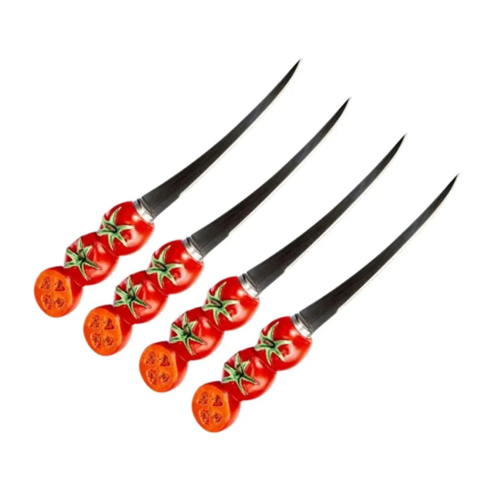 Lot de 4 couteaux à tomates lame crantée 11 cm Fackelmann