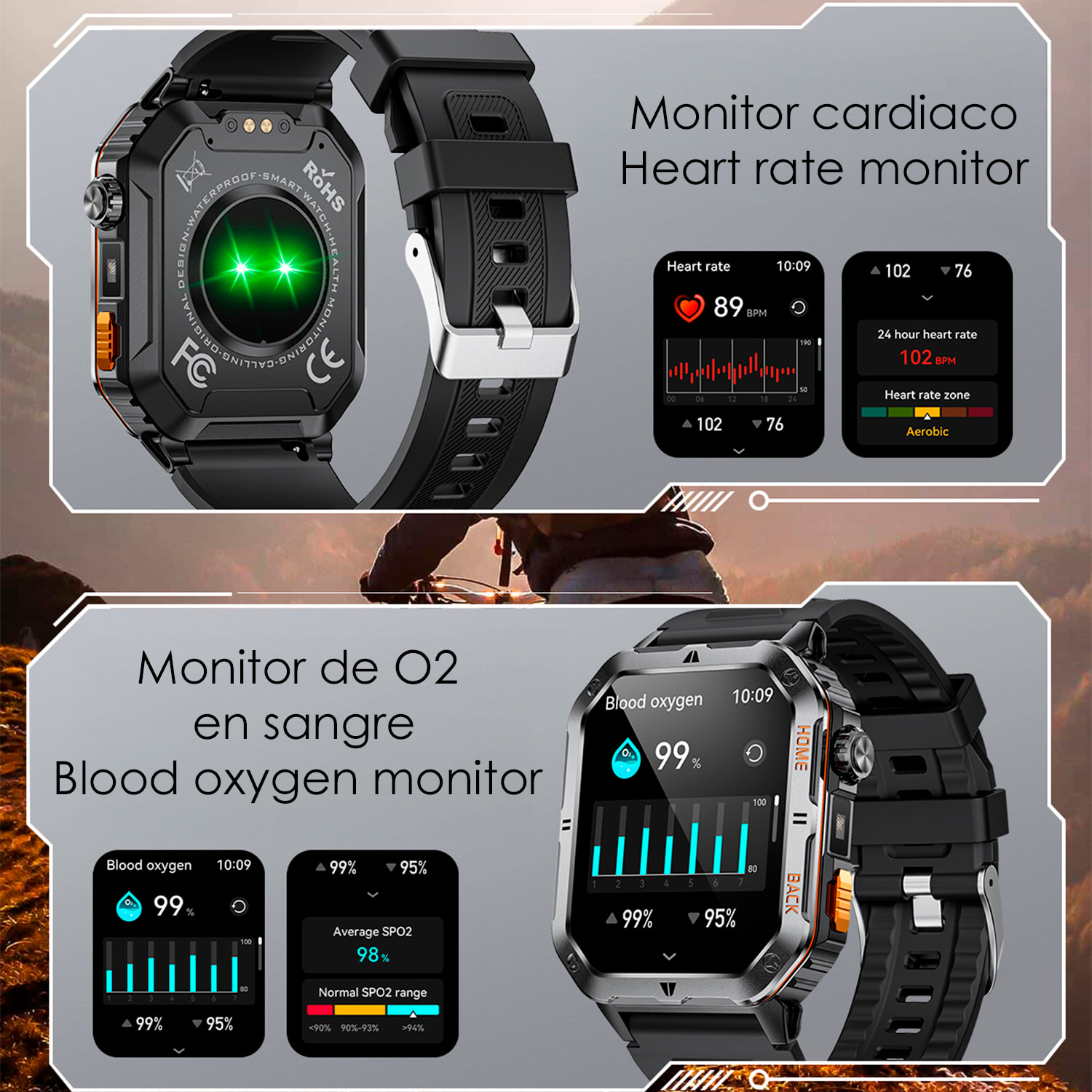 Smartwatch MT62 con corona multifunzione intelligente, assistente vocale, misurazione di O2 e oltre 100 modalità sportive.
