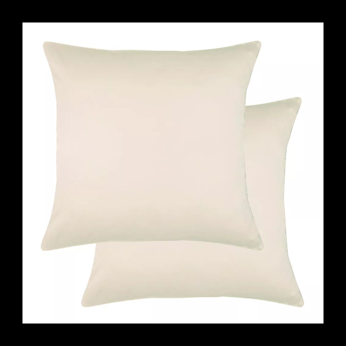 Lot de 2 taies satin de coton uni ivoire Ava uni angora