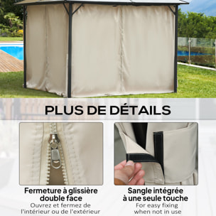Outsunny 4 parois latérales pour pavillon de jardin tonnelle rigide 300 x 300 cm protéger de la pluie vent soleil beige