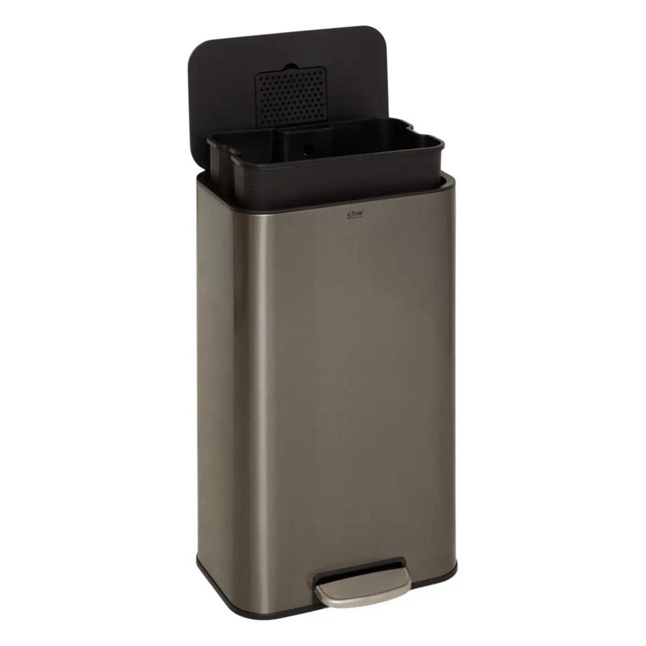 Poubelle rectangulaire à pédale Delta 30L carbone