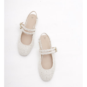 SLINGBACK FLAT TWEED PANNA