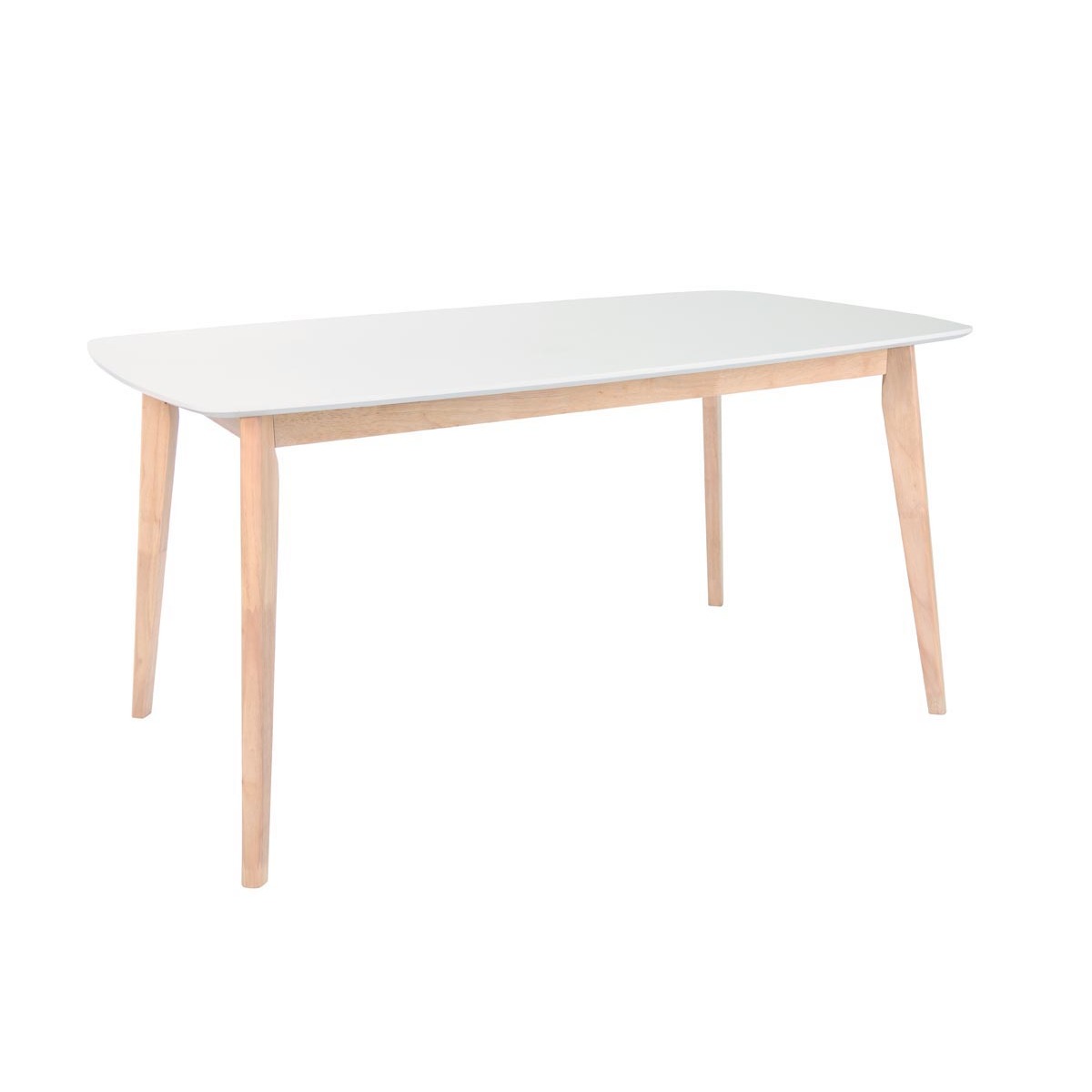 Table à manger design blanc et bois clair L120 cm LEENA