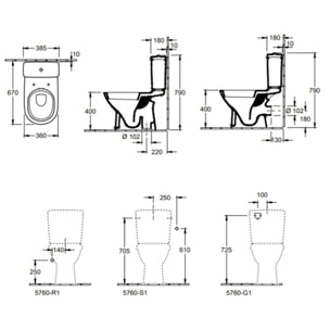 WC à poser O.novo avec abattant frein de chute déclipsable + nettoyant Briochin