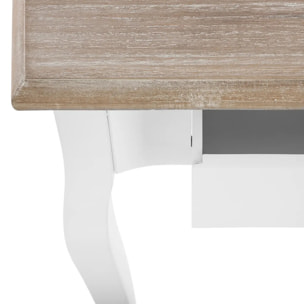 Table de chevet "Chrysa" - blanc et bois