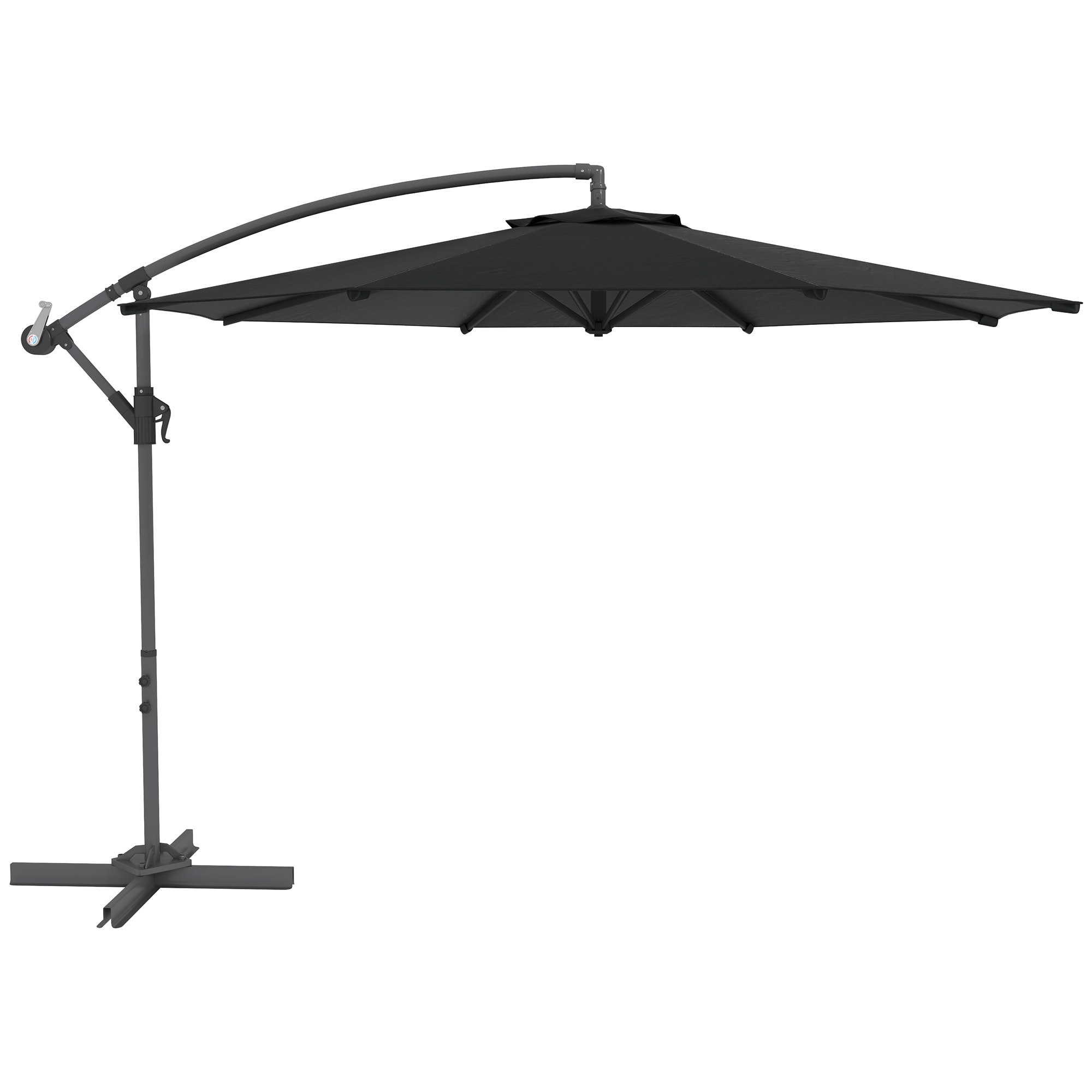 Parasol déporté octogonal Ø3 m – Rabattable – Pied en croix