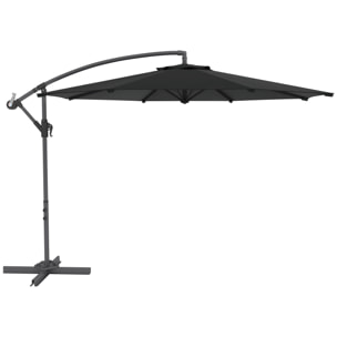 Parasol déporté octogonal Ø3 m – Rabattable – Pied en croix