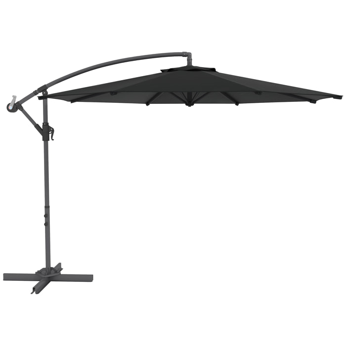 Parasol déporté octogonal Ø3 m – Rabattable – Pied en croix