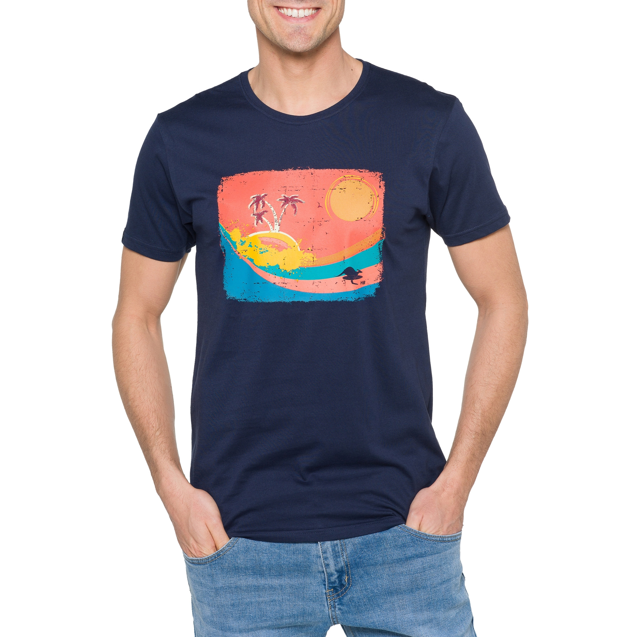 T-shirt in cotone 150 gr Mirage Hot Buttered Blu navy.