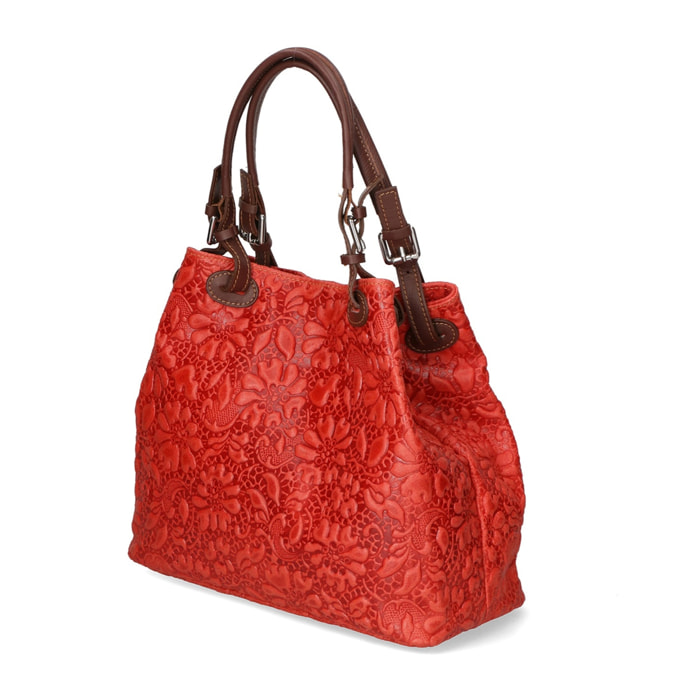 Borsa a mano da donna - Modello Elenia - Vera pelle - 33.0 x 29.0 x 16.0 cm