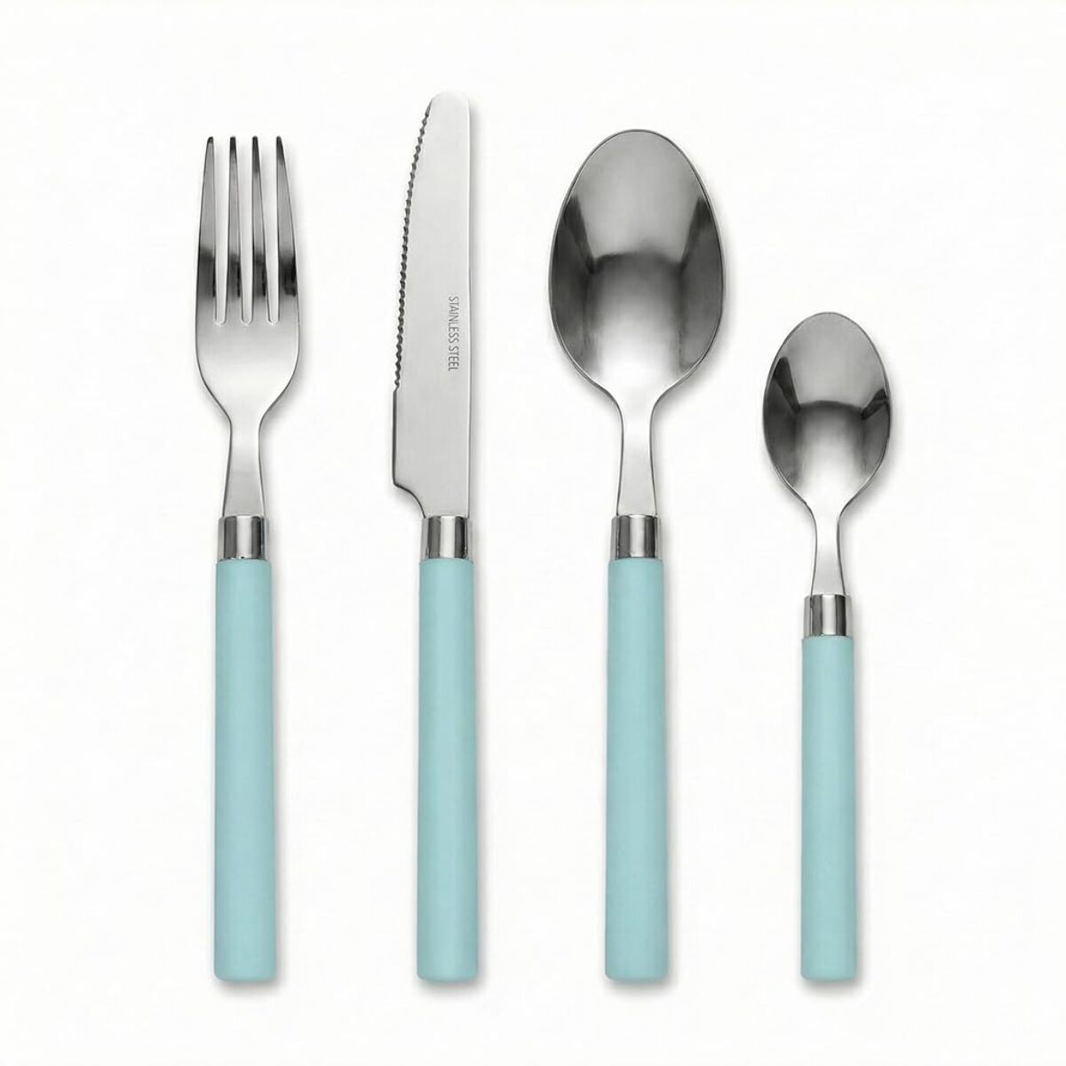 Set 24 Posate in Acciaio Inox 18/10, lavabile in lavastoviglie, design materico, Intrecci