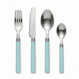 Set 24 Posate in Acciaio Inox 18/10, lavabile in lavastoviglie, design materico, Intrecci