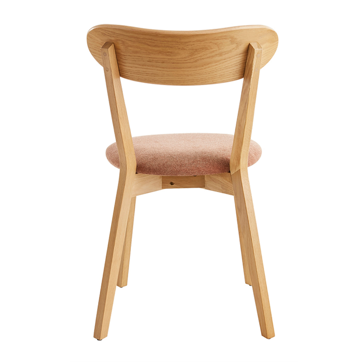 Chaises vintage en bois clair chêne et tissu effet velours terre brûlée (lot de 2) DOVE